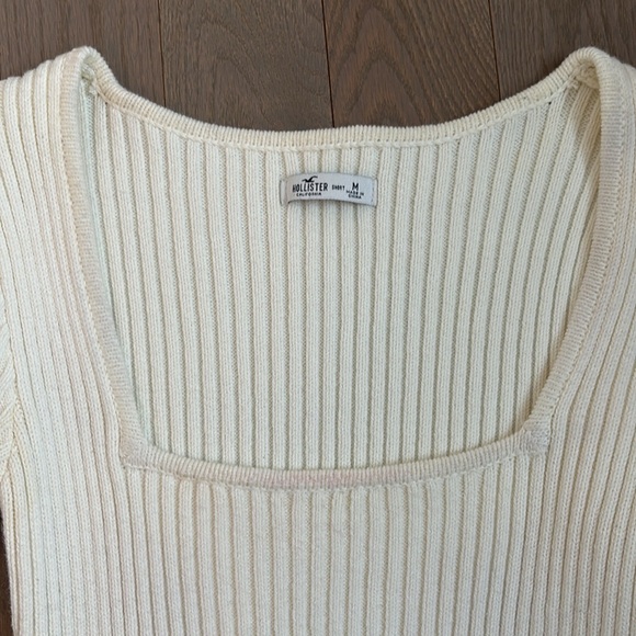 Cream Ribbed Sweater Dress - Picture 2 of 3